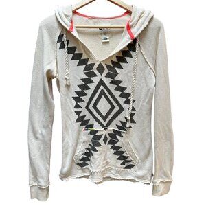 Billabong‎ Long Sleeve Hoodie Pullover Aztec Western Boho Beachy Size S